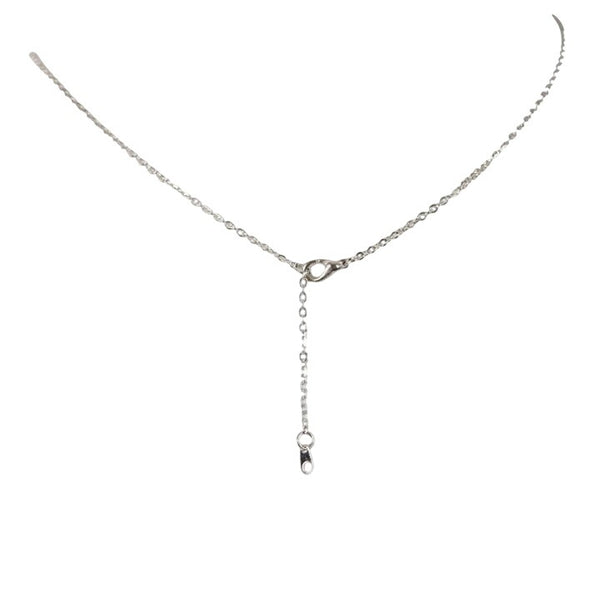 KAYLA Necklace Name Silvertone Rhinestone 14.5" w 4.5" Multi Ring Ext Necklace