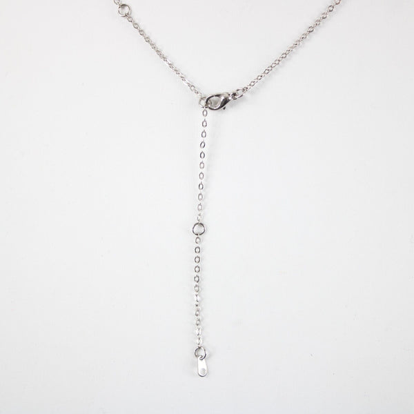 TRACY Name Silvertone Rhinestone 14.5" w 4.5" Multi Ring Ext Necklace
