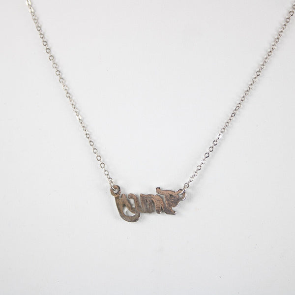 TRACY Name Silvertone Rhinestone 14.5" w 4.5" Multi Ring Ext Necklace