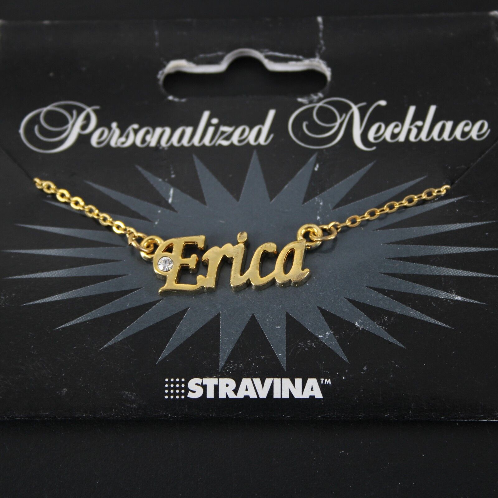 ERICA NEW Goldtone Rhinestone Accent 14.5" w 4.5" Multi Ring Ext Necklace