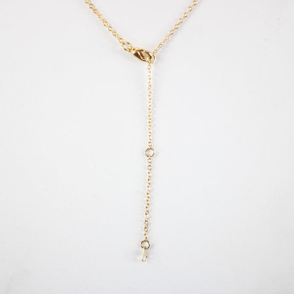 ERICA NEW Goldtone Rhinestone Accent 14.5" w 4.5" Multi Ring Ext Necklace