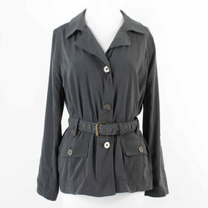 Dana Buchman Sz S Forest Green Polyester Cargo Tab Sleeve Jacket