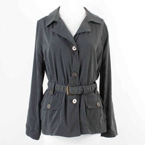Dana Buchman Sz S Forest Green Polyester Cargo Tab Sleeve Jacket