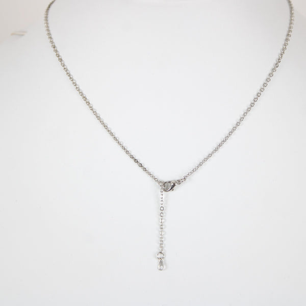 DAWN Silvertone NEW Rhinestone Accent 14.5" w 4.5" Multi Ring Ext Necklace