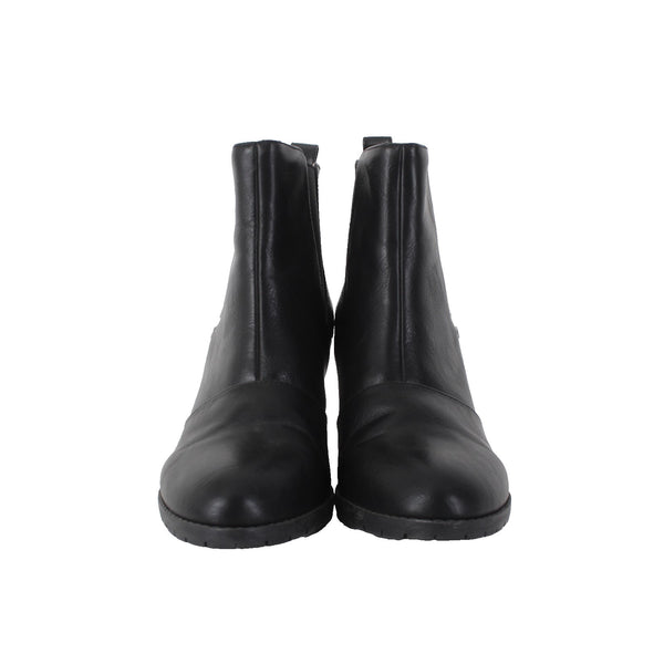 Journee Collection Boots Sz 8.5 Zip Ankle Closed Toe Wedge Leather 3" Boots