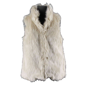 Milly NEW $325 Sz S Cream Tan Faux Fox Mink Fur Pink Lined Vest