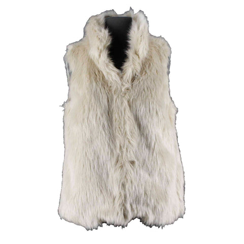 Milly NEW $325 Sz S Cream Tan Faux Fox Mink Fur Pink Lined Vest