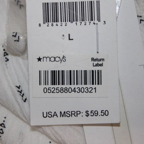 Oneill Dress NEW $60 Sz L White Black Cold Shoulder Lined Hi Lo 100% Viscose