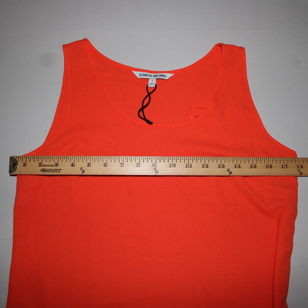 Elizabeth And James Sz S Orange Sheer Tiered Side Zip Long 100% Polyester Dress