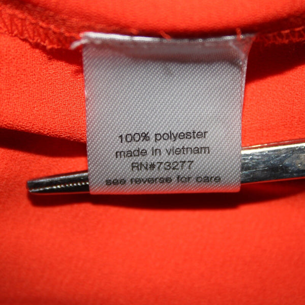 Elizabeth And James Sz S Orange Sheer Tiered Side Zip Long 100% Polyester Dress