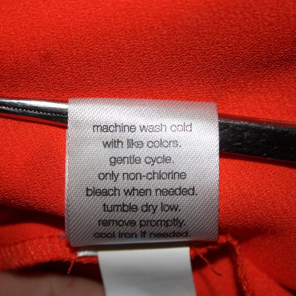 Elizabeth And James Sz S Orange Sheer Tiered Side Zip Long 100% Polyester Dress