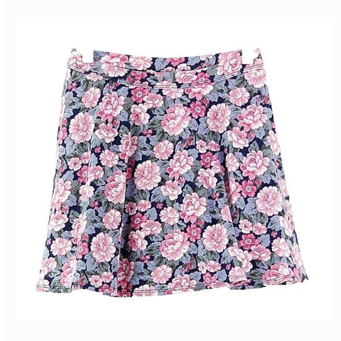 Abercrombie Kids Sz M Pink Blue White Multi Spandex Blend Floral Skirt