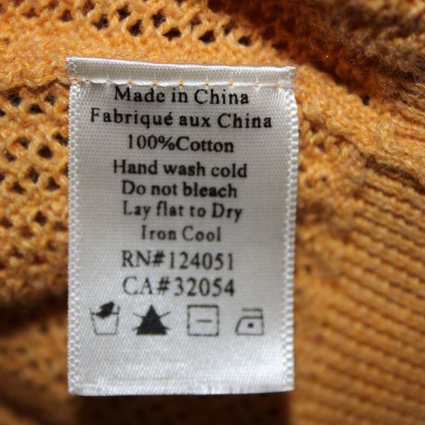 The Odells Sz S Mustard Yellow Open Knit Long Sleeve 100% Cotton Sweater