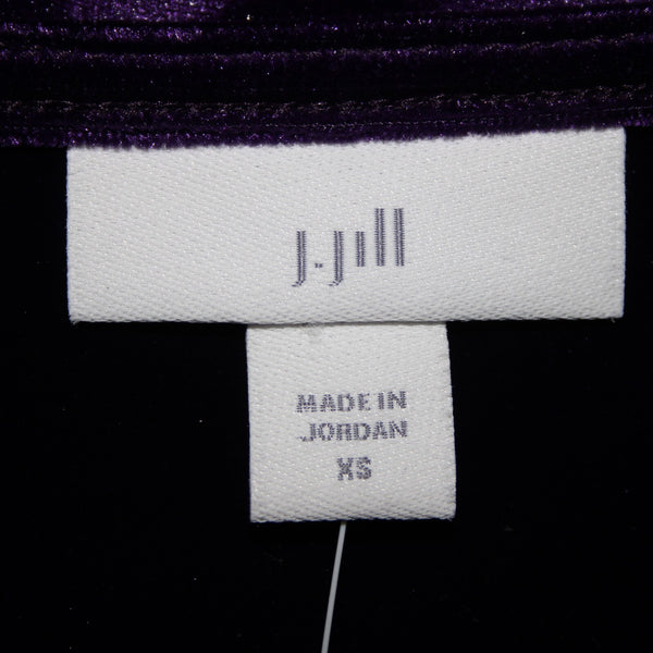 J Jill NEW $69 Sz XS Blackberry Purple Velour Hi Lo Polyester Spandex Top
