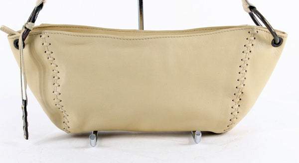 Hidesign NEW Sz 14 x 7 x 4 Tan Zip Top Whipstitched Leather Purse