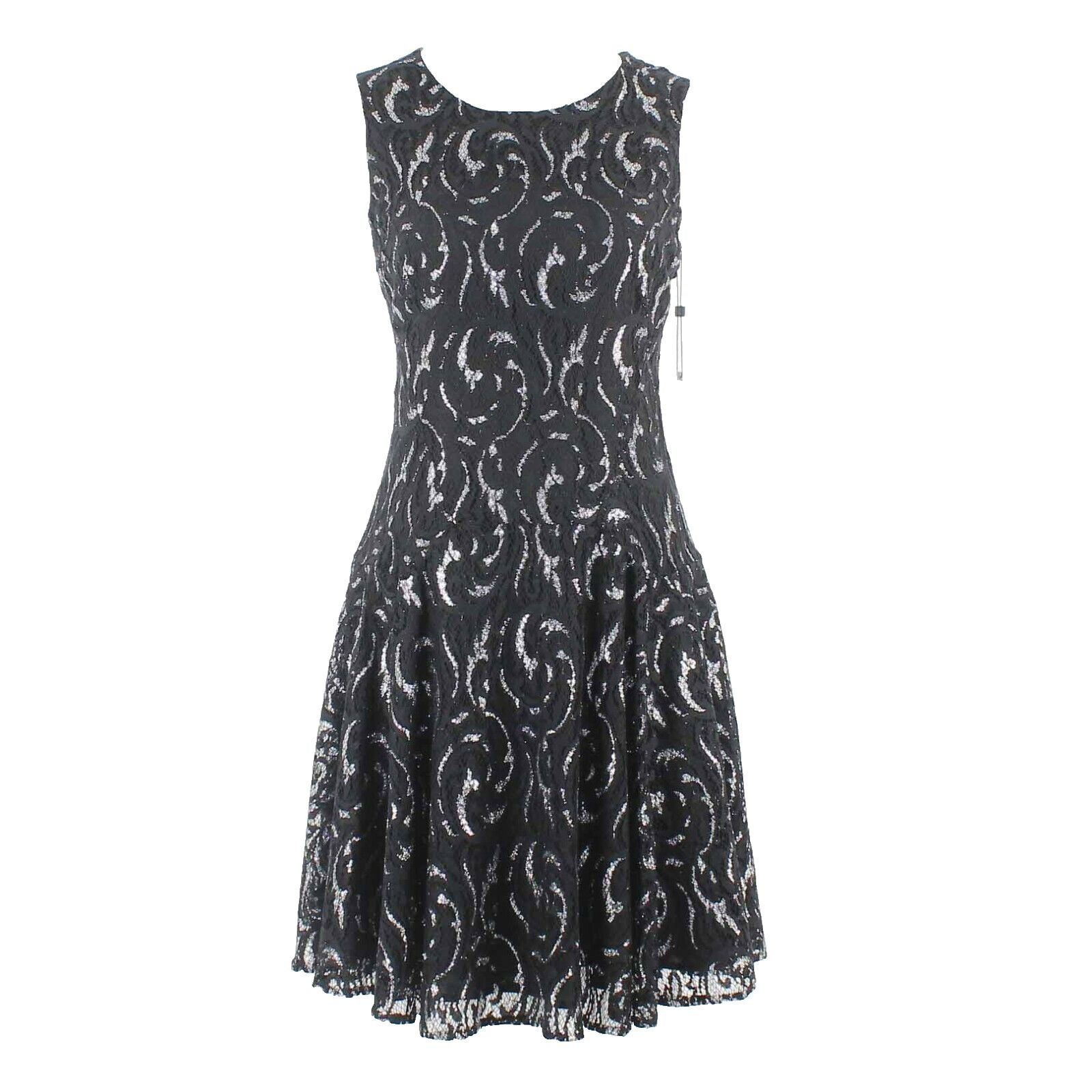 Tommy Hilfiger NEW $139 Sz 4 Black Silver Lined Lace Nylon Blend Dress