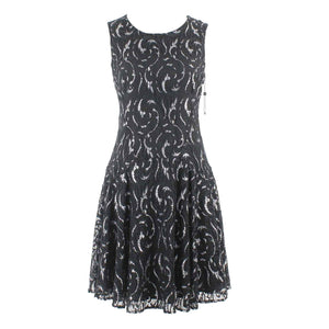 Tommy Hilfiger NEW $139 Sz 4 Black Silver Lined Lace Nylon Blend Dress