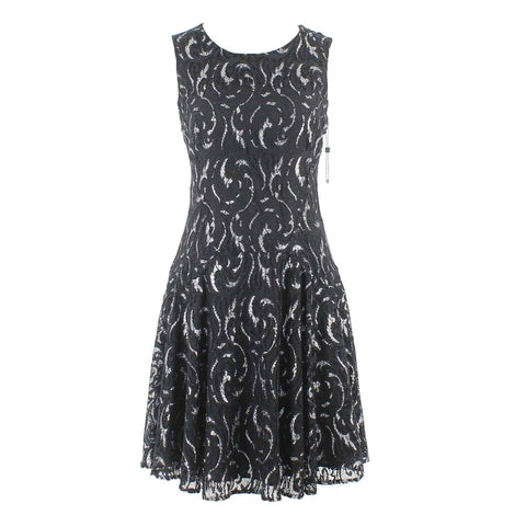Tommy Hilfiger NEW $139 Sz 4 Black Silver Lined Lace Nylon Blend Dress