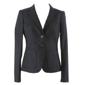 Banana Republic Sz 4 Black Button Front Lined Cotton Blend Jacket