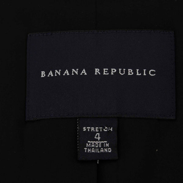 Banana Republic Sz 4 Black Button Front Lined Cotton Blend Jacket