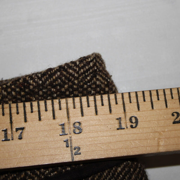 Dana Buchman Sz 16 Brown Tan Lined Pockets Nubby Tweed Wool Nylon Silk Skirt