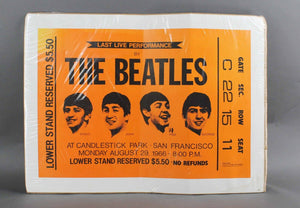 The Beatles Last Live San Francisco Ltd Edition 1992 24 x 15 Ticket
