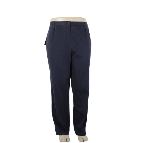 Salon Z Real Clothes NEW $98 Kimberly Sz 16 x 30 Navy Blue Pockets Cotton Pant