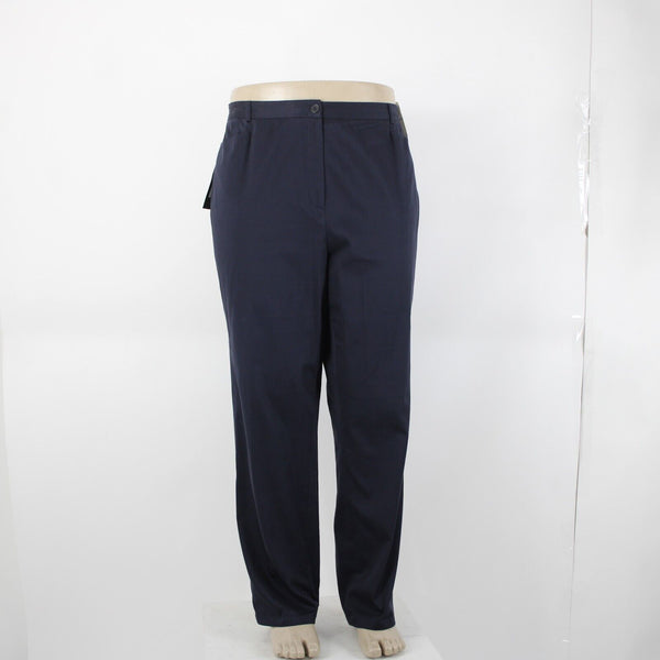 Salon Z Real Clothes NEW $98 Kimberly Sz 16 x 30 Navy Blue Pockets Cotton Pant