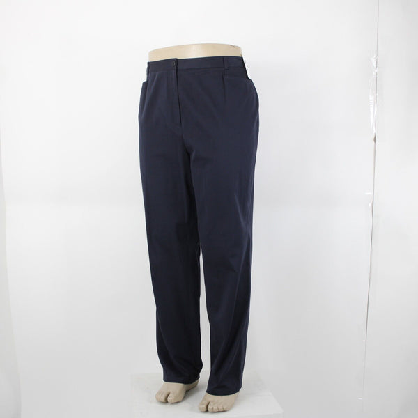 Salon Z Real Clothes NEW $98 Kimberly Sz 16 x 30 Navy Blue Pockets Cotton Pant