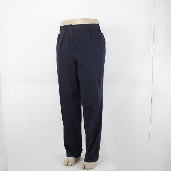Salon Z Real Clothes NEW $98 Kimberly Sz 16 x 30 Navy Blue Pockets Cotton Pant