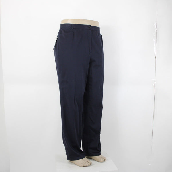 Salon Z Real Clothes NEW $98 Kimberly Sz 16 x 30 Navy Blue Pockets Cotton Pant