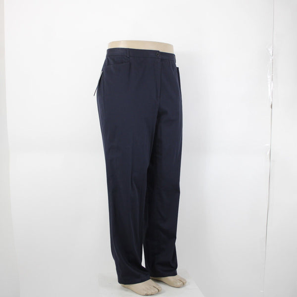 Salon Z Real Clothes NEW $98 Kimberly Sz 16 x 30 Navy Blue Pockets Cotton Pant