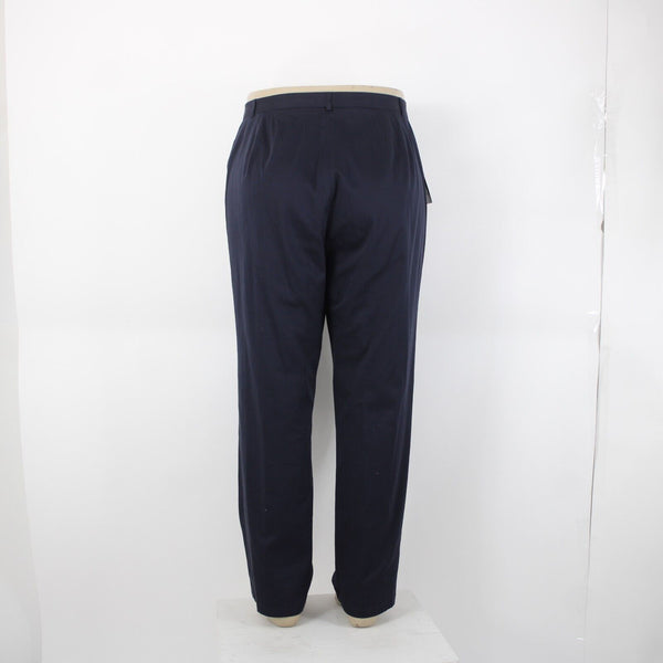 Salon Z Real Clothes NEW $98 Kimberly Sz 16 x 30 Navy Blue Pockets Cotton Pant