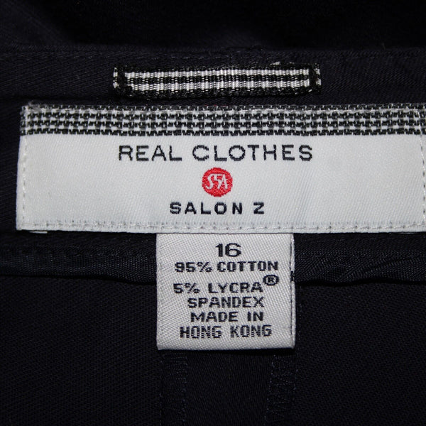 Salon Z Real Clothes NEW $98 Kimberly Sz 16 x 30 Navy Blue Pockets Cotton Pant