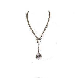 Loft NEW Goldtone Opalescent Chain Link 17" Lariat Necklace