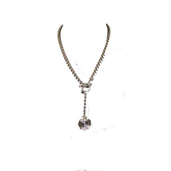 Loft NEW Goldtone Opalescent Chain Link 17" Lariat Necklace
