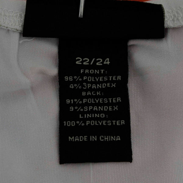 Lane Bryant NEW $40 Sz 22/24 White Multi Ruffled Banded Hem Polyester Blend Top