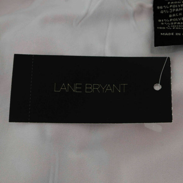 Lane Bryant NEW $40 Sz 22/24 White Multi Ruffled Banded Hem Polyester Blend Top