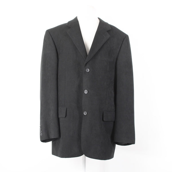 Alfani $250 Sz 40R Black Micro Texture 3 Button 100% Polyester Blazer Jacket