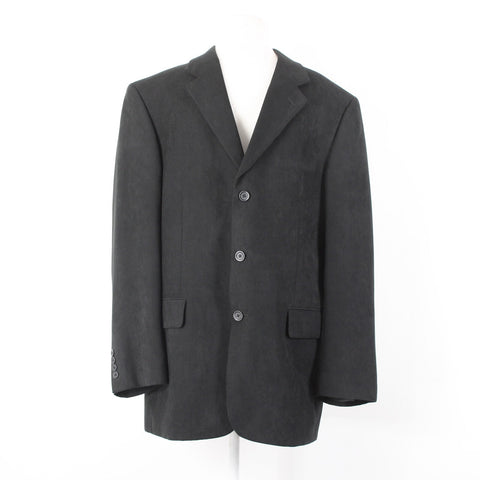 Alfani $250 Sz 40R Black Micro Texture 3 Button 100% Polyester Blazer Jacket
