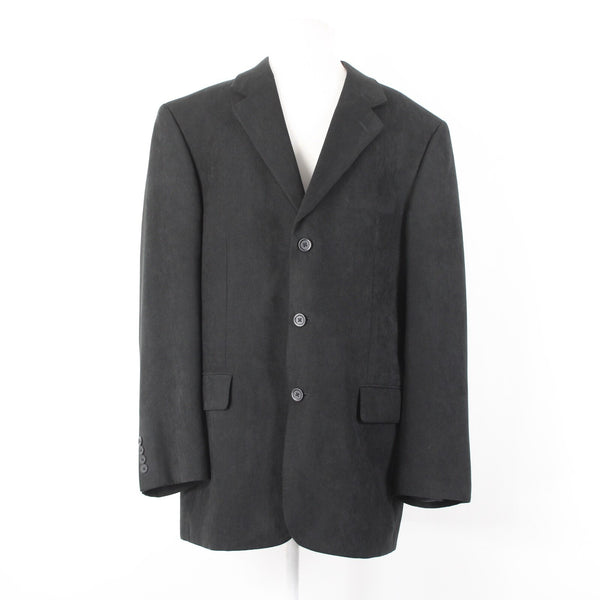 Alfani $250 Sz 40R Black Micro Texture 3 Button 100% Polyester Blazer Jacket