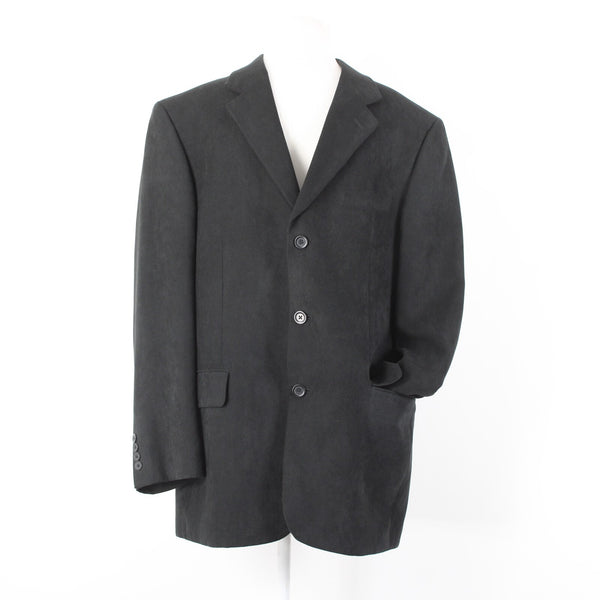 Alfani $250 Sz 40R Black Micro Texture 3 Button 100% Polyester Blazer Jacket
