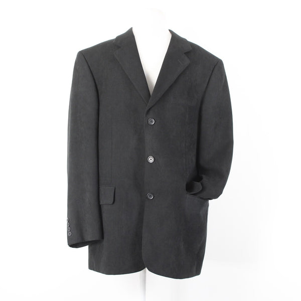 Alfani $250 Sz 40R Black Micro Texture 3 Button 100% Polyester Blazer Jacket