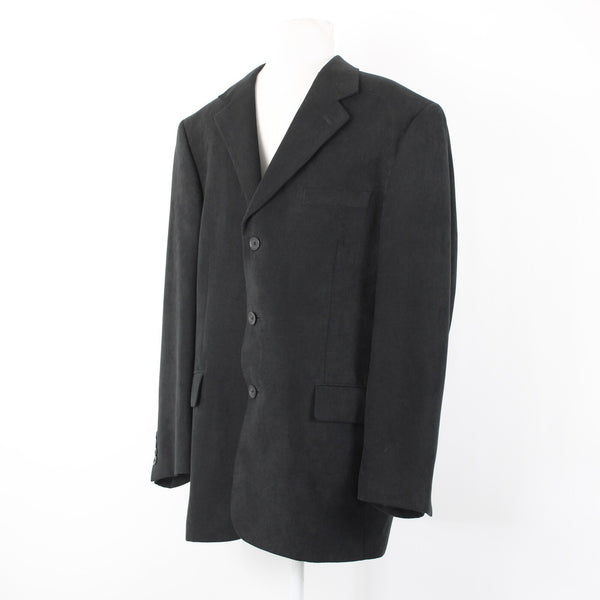 Alfani $250 Sz 40R Black Micro Texture 3 Button 100% Polyester Blazer Jacket