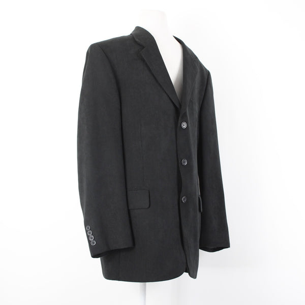 Alfani $250 Sz 40R Black Micro Texture 3 Button 100% Polyester Blazer Jacket