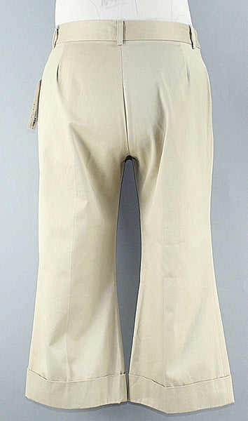 Chaiken NEW $216 Sz 10 x 21 Tan Cotton Bld Cuff Cropped Bootleg Trouser Pant