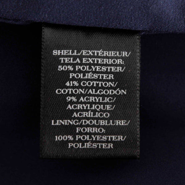 Ann Taylor Sz 10 Navy Blue Multi Texture Pencil Kick Pleat Poly Blend Skirt