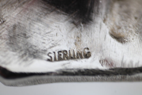Sterling Silver Textured 57 Grams Brushed Silver 3" Artisan Crafted Pin