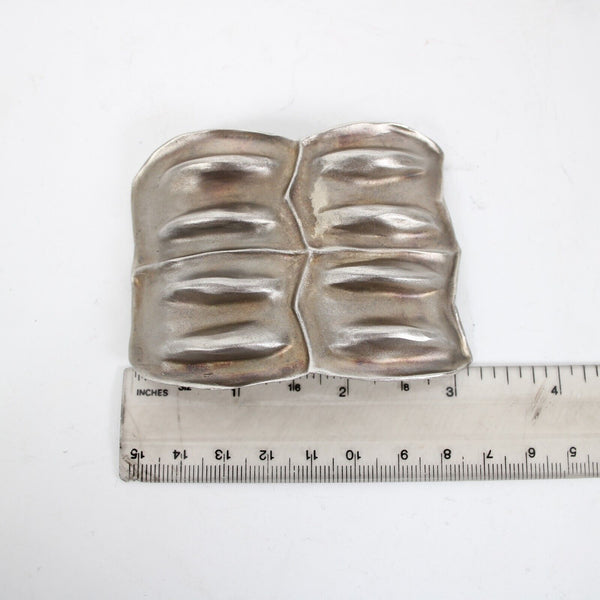 Sterling Silver Textured 57 Grams Brushed Silver 3" Artisan Crafted Pin