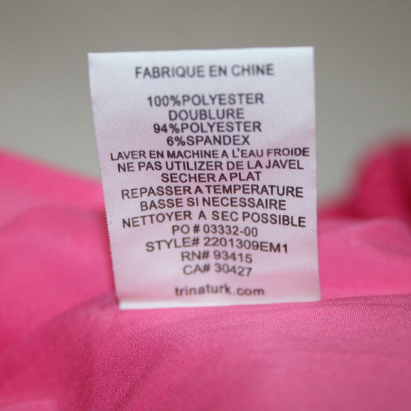 Trina Turk Dress Sz 6 Pink Collared Embroidered Lined Polyester Spandex Dress
